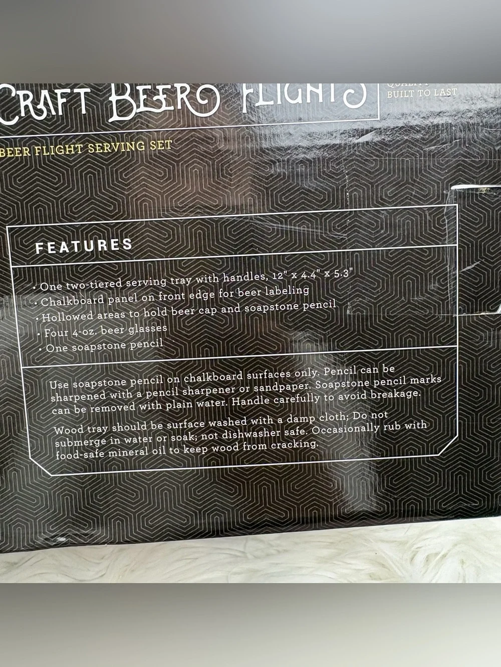 Acacia Wood Craft Beer Tasting Flight Set 4oz NEW Bartender Bar Serving Dining